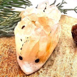 Cute Nature Cluster Hand Carved 2.3" Hedgehog Figure